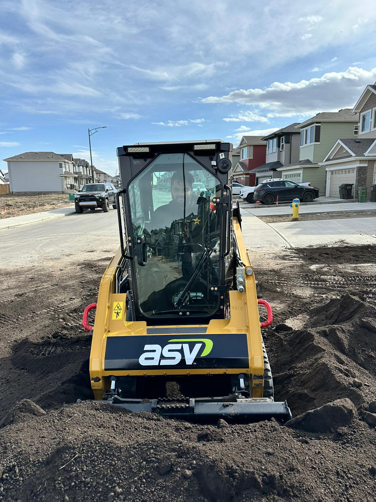 Bobcat soil work landscaping project in Edmonton