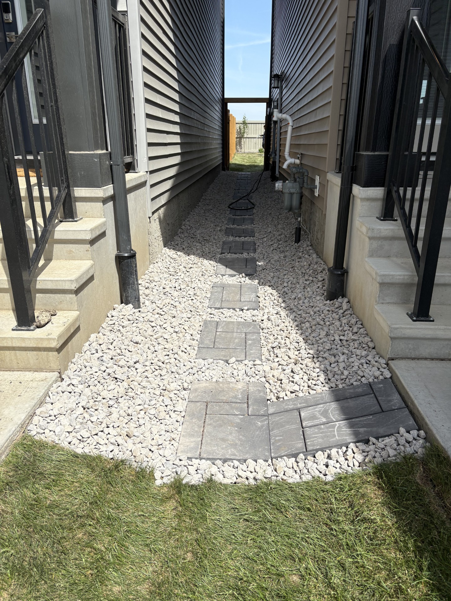 Concrete and stone walkway construction in Edmonton