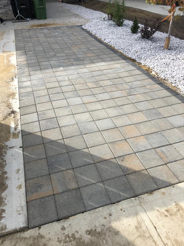 Walkway installation landscaping project in Edmonton
